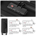 20 Inch Carry On Luggage With 360 Spinner Wheels Suitcases With Hard Sided Lightweight Abs Material Black Abs