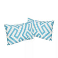 Realm Rectangular Pillow Teal Blue Fabric