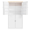 Assembly 40.2X20X71.3Inch High Freestanding Kitchen Pantry Large Cupboard Storage Cabinet With 2 Drawers, 2 Adjustable Shelves, 8 Door Shelves For Kitchen, Dining Room,White White Kitchen Farmhouse