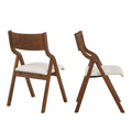 Upholstered Folding Dining Chair, Space Saving, Easy To Carry, Dining Room, 2 Pack Walnut Walnut Wood Fabric