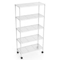 5 Tier Shelf Wire Shelving Unit, Nsf Heavy Duty Wire Shelf Metal Large Storage Shelves Height Adjustable Utility For Garage Kitchen Office Commercial Shelving Steel Layer Shelf White White Iron Plastic