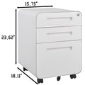 3 Drawer Mobile File Cabinet Under Desk Office,Simple Style Versatile Storage Cabinet For Legal Letter A4 Files, 5 Wheel Design Anti Tilting Cold Rolled Steel Waterproof Moisture Proof White Filing Cabinets 3 4 Drawers White Drawers Included Modern Metal