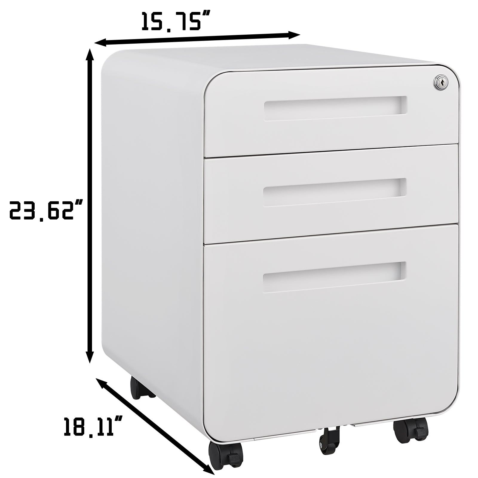 3 Drawer Mobile File Cabinet Under Desk Office,Simple Style Versatile Storage Cabinet For Legal Letter A4 Files, 5 Wheel Design Anti Tilting Cold Rolled Steel Waterproof Moisture Proof White Filing Cabinets 3 4 Drawers White Drawers Included Modern Metal