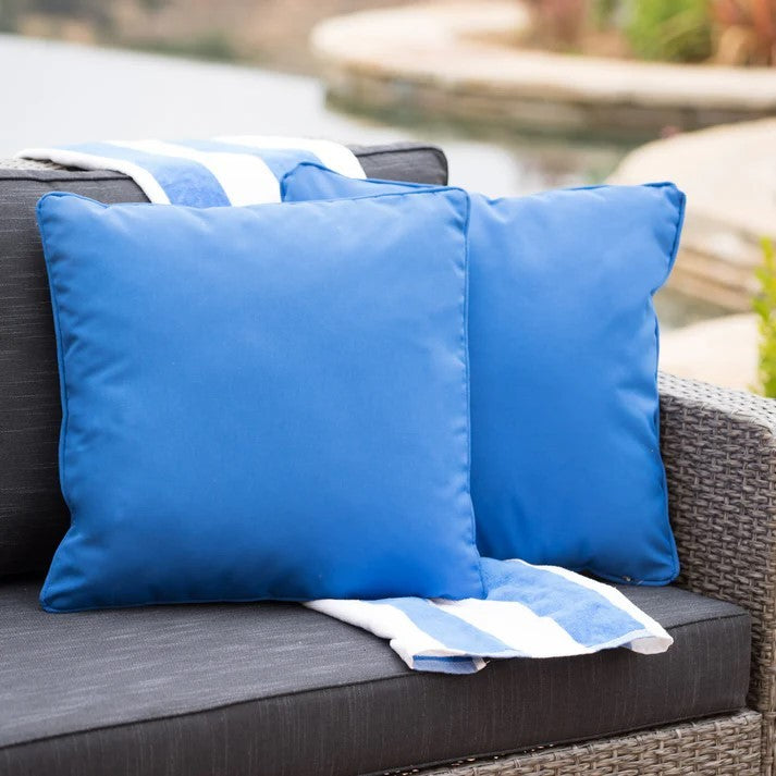 Coronado Square Pillow Blue Fabric