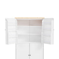 Assembly 40.2X20X71.3Inch High Freestanding Kitchen Pantry Large Cupboard Storage Cabinet With 2 Drawers, 2 Adjustable Shelves, 8 Door Shelves For Kitchen, Dining Room,White White Kitchen Farmhouse