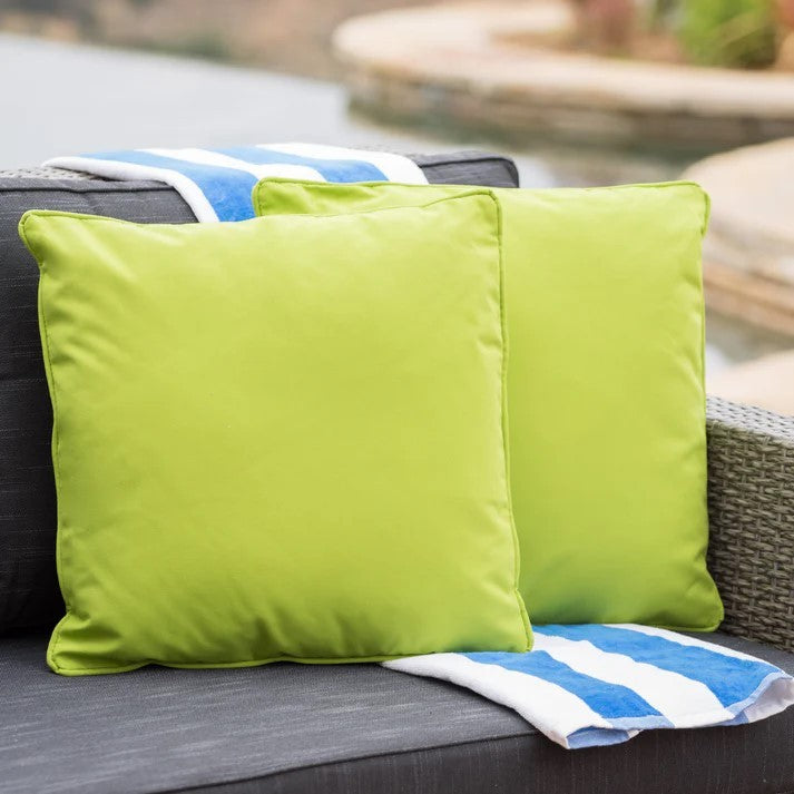 Coronado Square Pillow Set Of 2 Green Fabric