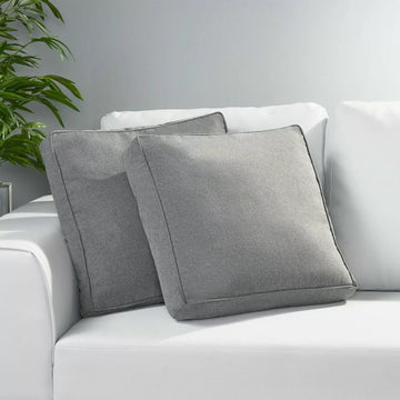 Tash Square Pillow Set Of 2 Charcoal Fabric