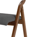 Upholstered Folding Dining Chair, Space Saving, Easy To Carry, Dining Room,No Assembly Required, 2 Pack Grey Walnut Gray Wood Fabric