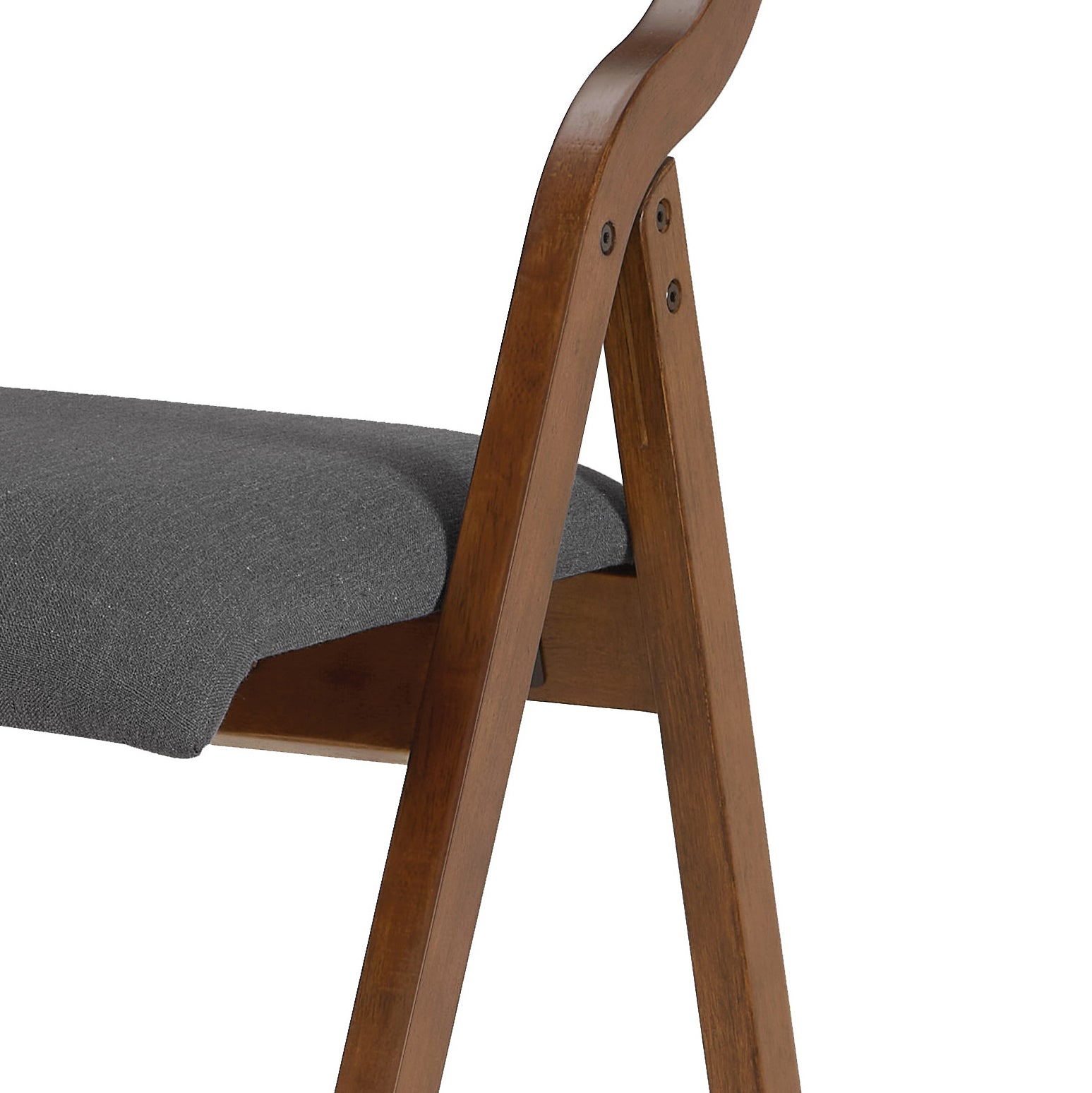 Upholstered Folding Dining Chair, Space Saving, Easy To Carry, Dining Room,No Assembly Required, 2 Pack Grey Walnut Gray Wood Fabric