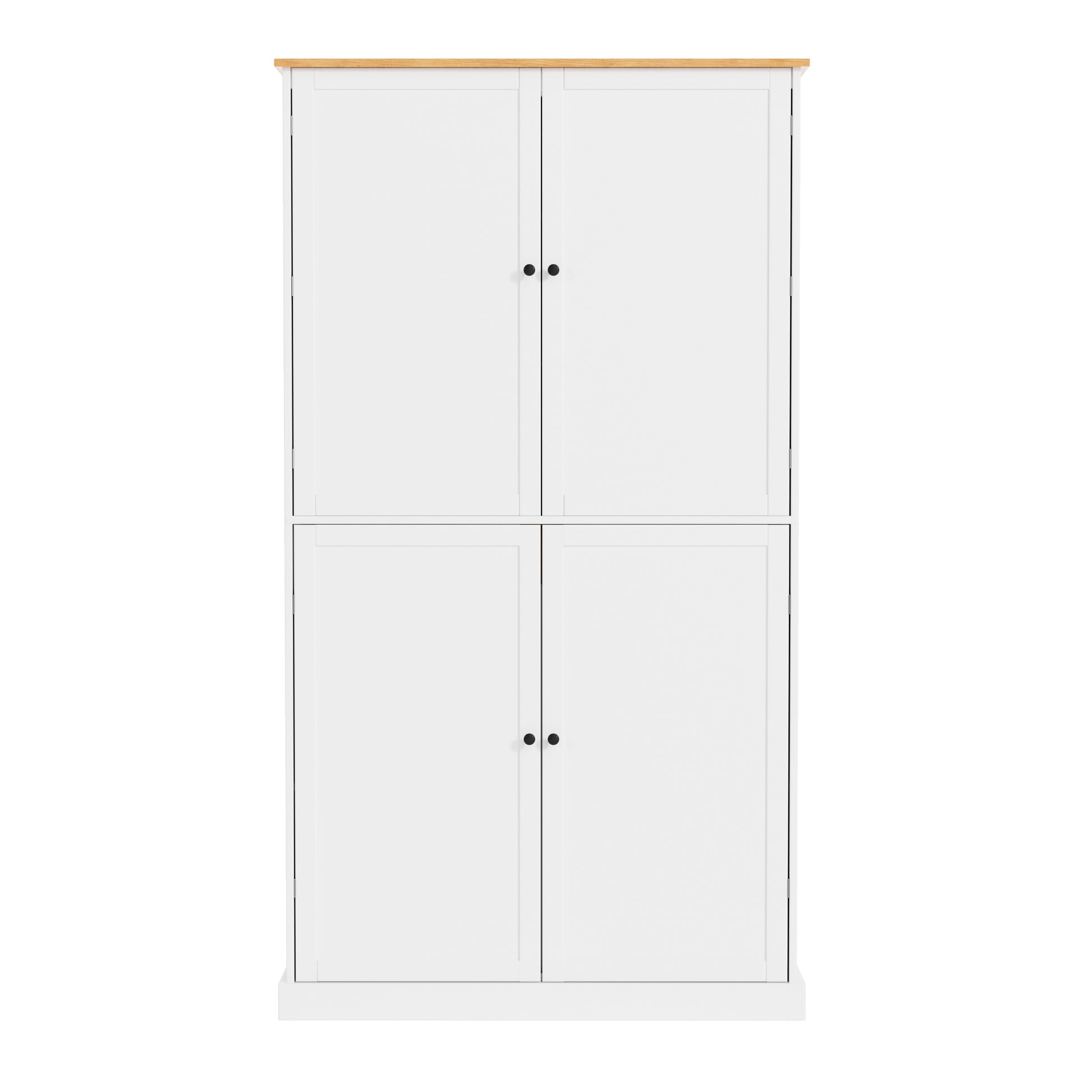 Assembly 40.2X20X71.3Inch High Freestanding Kitchen Pantry Large Cupboard Storage Cabinet With 2 Drawers, 2 Adjustable Shelves, 8 Door Shelves For Kitchen, Dining Room,White White Kitchen Farmhouse