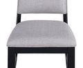 2Pc Beautiful Side Chair Gray Fabric Upholstery Black Finish Frame Wooden Furniture Dark Brown Dining Room Rectangular Contemporary Dining Chairs Solid Back Set Of 2 Wood