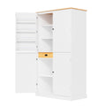 Assembly 40.2X20X71.3Inch High Freestanding Kitchen Pantry Large Cupboard Storage Cabinet With 2 Drawers, 2 Adjustable Shelves, 8 Door Shelves For Kitchen, Dining Room,White White Kitchen Farmhouse