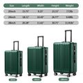 20 Inch Carry On Luggage With 360 Spinner Wheels Suitcases With Hard Sided Lightweight Abs Material Green Abs