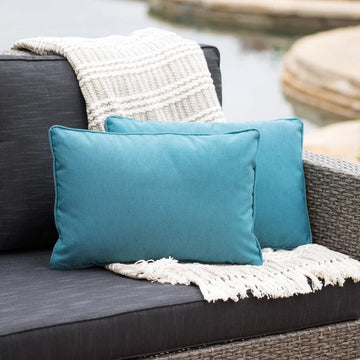 Coronado Rectangular Pillow Teal Fabric