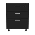 Penny Storage Cabinet, Three Drawersfour Casters Freestanding 1 2 Drawers Black Primary Living Space Pine Particle Board Engineered Wood