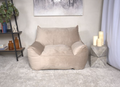 Allea Velveteen Bean Bag Chair With Armrests, Taupe Taupe Velvet