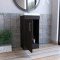 Sevilla Bathroom Vanity, Single Door Cabinet, Black Black Particle Board Particle Board