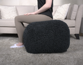 Spongy Microfiber Square Pouf, Dark Charcoal Charcoal Microfiber