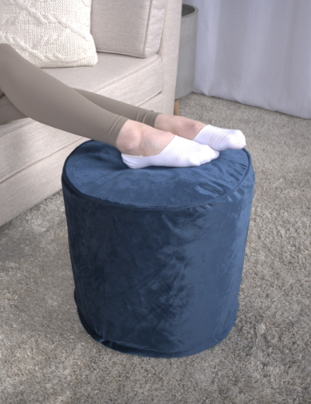 Shimon Cylinder Pouf, Cobalt Blue Blue Velvet