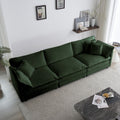 3 Piece Sofa Set Oversized Sofa Comfy Sofa Couch, 2 Pieces Of 2 Seater And 1 Piece Of 3 Seater Sofa For Living Room, Deep Seat Sofa Green Chenille Green Chenille 7 Seat