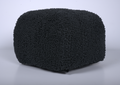 Spongy Microfiber Square Pouf, Dark Charcoal Charcoal Microfiber