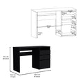 Kenai 3 Drawers Computer Desk, One Shelf, Black Black Particle Board Particle Board