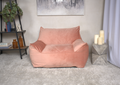 Allea Velveteen Bean Bag Chair With Armrests, Pink Pink Velvet