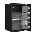 High Security Super Large Sized Safe Box With Fireproof And Waterproof Bag, 4.0 Cub Feet Safe With Electronic Password Lock,Safe With Private Inner Cabinet For Home,Office And Hotel Black Steel