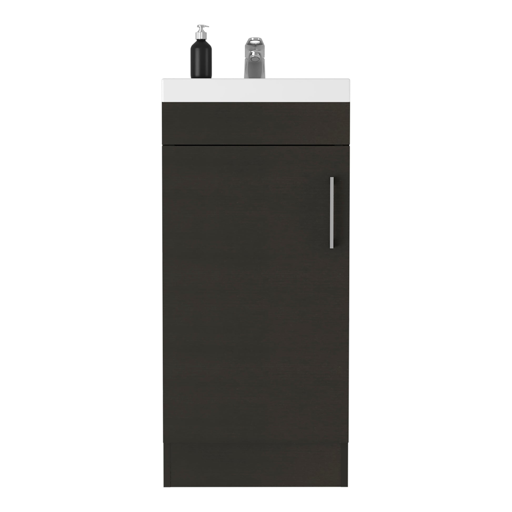 Sevilla Bathroom Vanity, Single Door Cabinet, Black Black Particle Board Particle Board