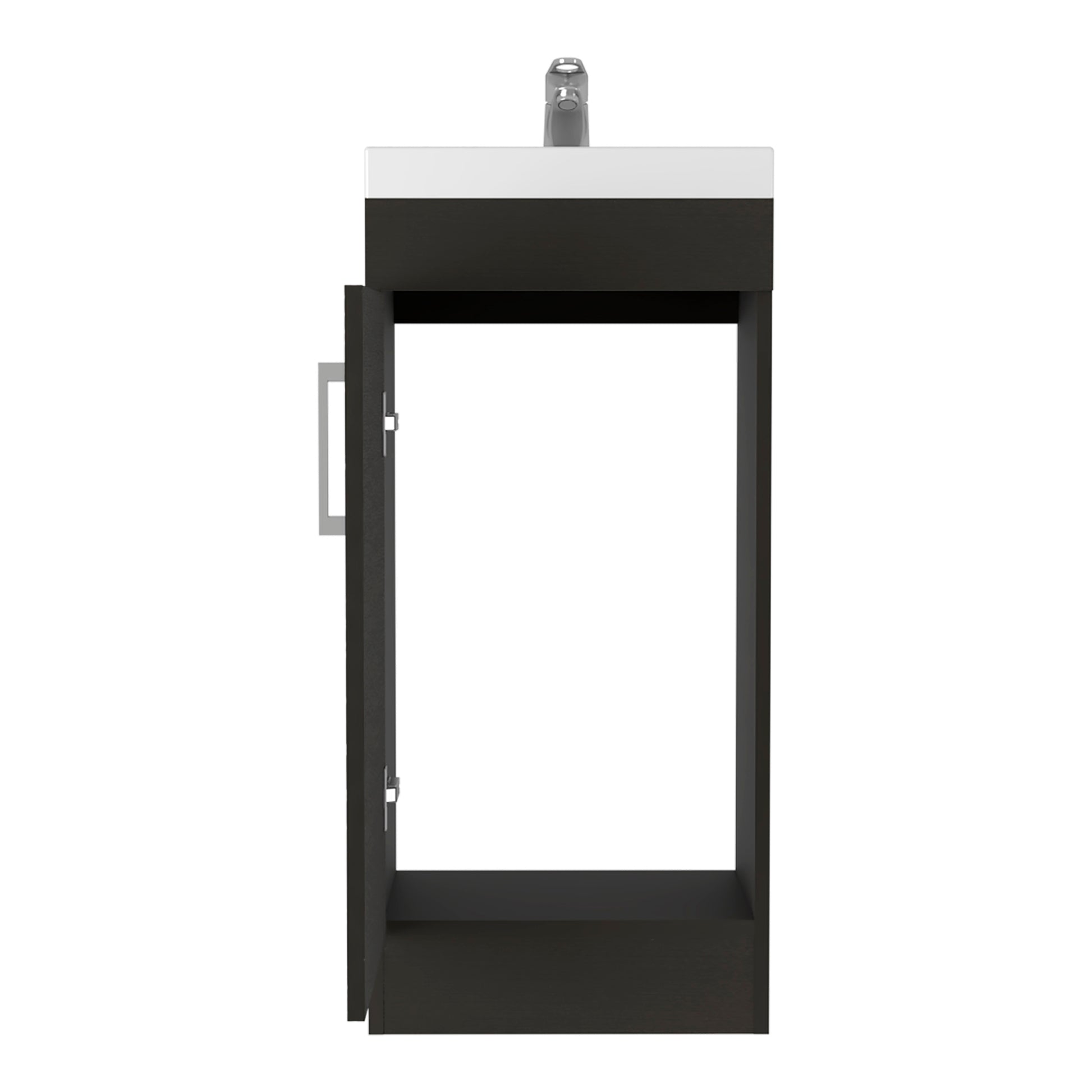 Sevilla Bathroom Vanity, Single Door Cabinet, Black Black Particle Board Particle Board