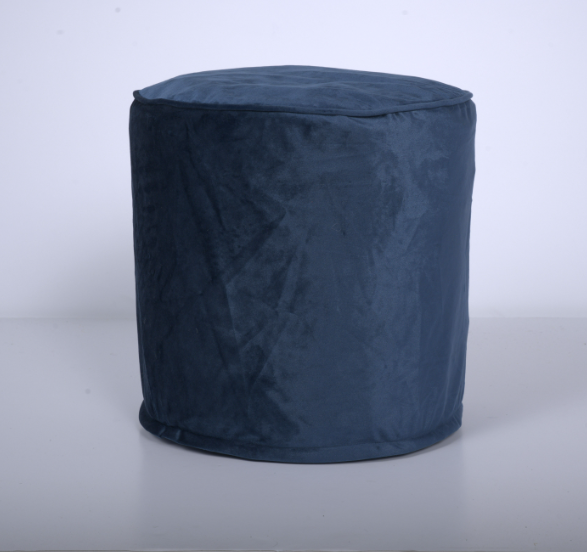 Shimon Cylinder Pouf, Cobalt Blue Blue Velvet