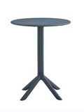 3 Piece Plastic Arm Chair Bistro Grs Premium Ocean Plastic, Charcoal Charcoal Plastic