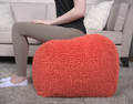 Spongy Microfiber Square Pouf, Coral Coral Microfiber