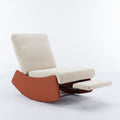 Modern Rocking Chair Recliner, Comfy Rocker Nursery Chair With Footrest, Accent Reading Chair, Upholstered Lounge Chair For Relaxing, Resting,Soft Padded Rocker For Indoor Living Room Bedroom,Orange Orange Primary Living Space Modern Rocking Chairs Foam