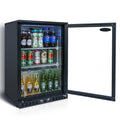 Orikool 24 Inch Beverage Refrigerator Cooler, 160 Cans Mini Fridge Glass Door, Beer Wine And Drink Fridge 4.9 Cu.Ft Black Aluminium