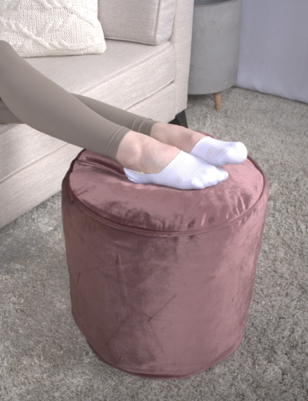 Shimon Cylinder Pouf, Blush Pink Pink Velvet