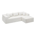 L Shape Modular Sectional Living Room Sofa Set Upholstered Sleeper Sofa For Living Room,16.53 Inch Cushion Heightening, 2 Pc Free Combination,Beige Beige Fabric 3 Seat