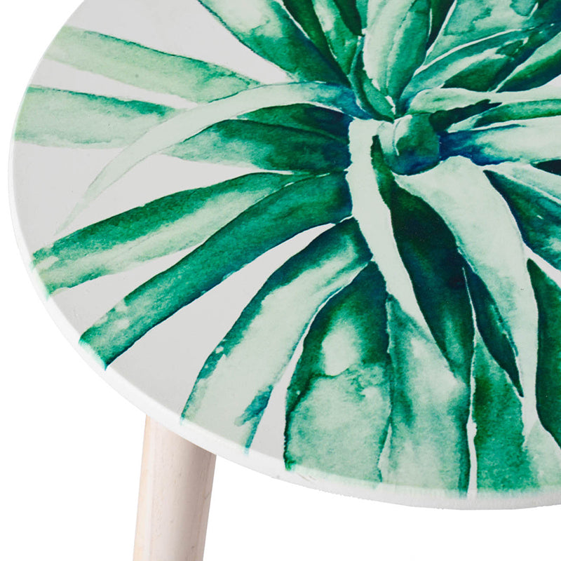 S 2 Side Tables White Green Mdf