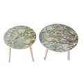S 2 Side Tables White Blue Mdf