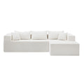 L Shape Modular Sectional Living Room Sofa Set Upholstered Sleeper Sofa For Living Room,16.53 Inch Cushion Heightening, 2 Pc Free Combination,Beige Beige Fabric 3 Seat