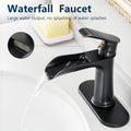 Sink Faucet With Deck Plate Waterfall Orb With Pop Up Drain And Supply Lines Bathroom Faucets For Sink 1 Hole One Handle Faucets Vanity Bath Mixer Tap Bathroom Joystick Geometric One Oil Rubbed Bronze Side Sprayer Deck Mounted Cartridge Valve Single Hole