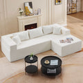 L Shape Modular Sectional Living Room Sofa Set Upholstered Sleeper Sofa For Living Room,16.53 Inch Cushion Heightening, 2 Pc Free Combination,Beige Beige Fabric 3 Seat