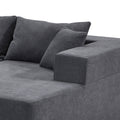 L Shape Modular Sectional Living Room Sofa Set Upholstered Sleeper Sofa For Living Room,16.53 Inch Cushion Heightening, 2 Pc Free Combination,Grey Grey Fabric 3 Seat