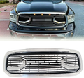 Chrome Big Horn Style Front Grille For 2013 2014 2015 2016 2017 2018 Dodge Ram 1500 Matt Black Abs Abs