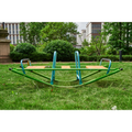 Xss008 High Quality Kids Seesaw Plastic Seat Playground Equipment Cute Baby Plastic Rocker Outdoor Children Blue And Green Steel Tube For Kids Age 3 Green Steel