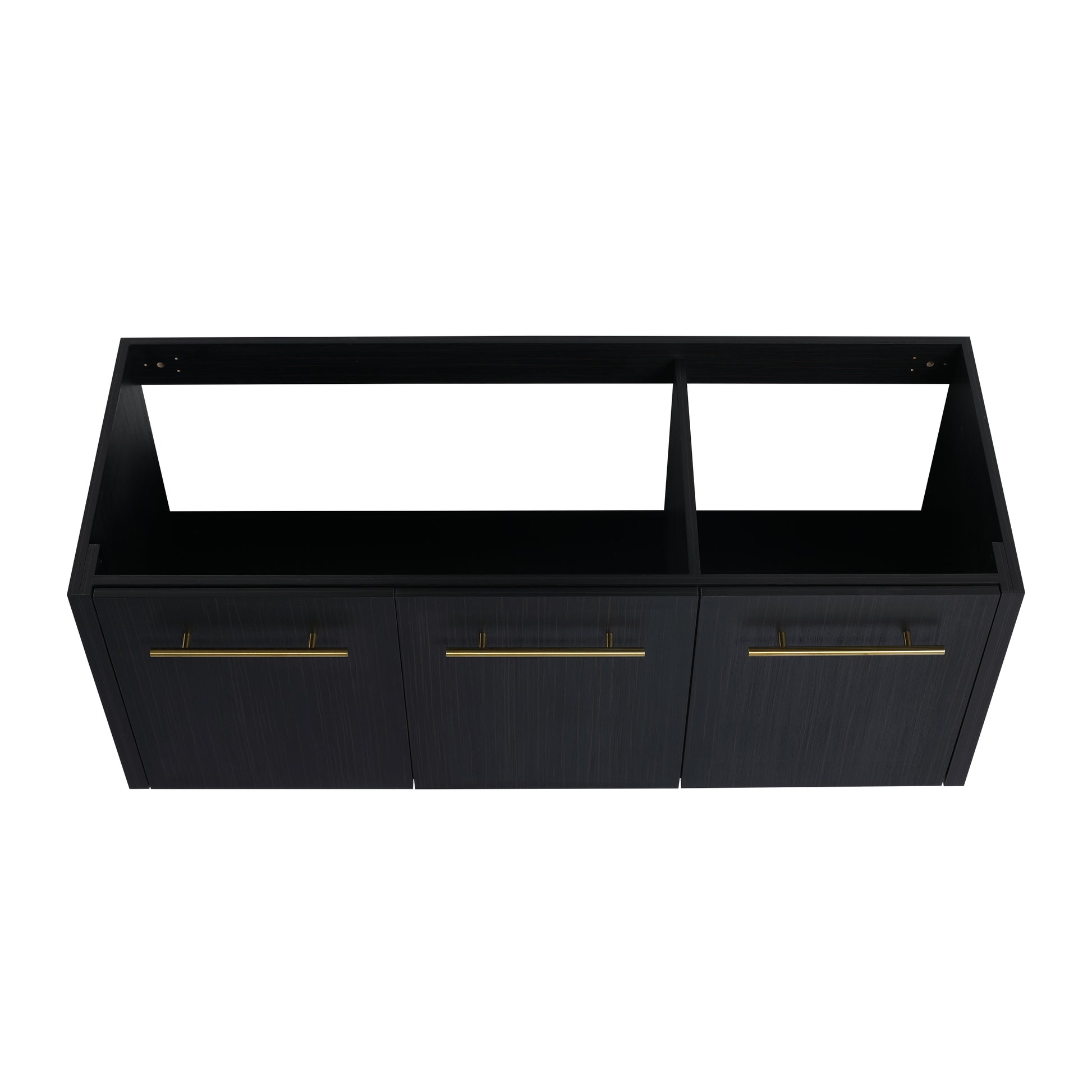 48 Inch Wall Mounted Bathroom Vanity With Sink, Thick Edged Resin Basin, Kd Package Black Chestnut Bathroom Modern Plywood