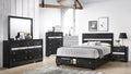 Traditional Style Full 5Pc Storage Bedroom Set Made With Wood In Black Box Spring Not Required Full Black Wood 5 Piece Set Bedroom Bed Included,Chest Included,Dresser Included,Mirror