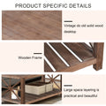 52''W Handcrafted Coffee Table In Front Of The Sofa Or Loveseat For Living Room Brwon Antique Brown Light Brown Desk Top Primary Living Space Antique Floor Mount Rectangular Open Storage Coffee & End Tables Lacquered Solid Wood Mdf Mdf