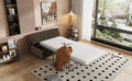 Twin Size Folding Ottoman Sleeper Bed With Mattress Convertible Guest Bed Espresso Espresso Foam Linen 1 Seat