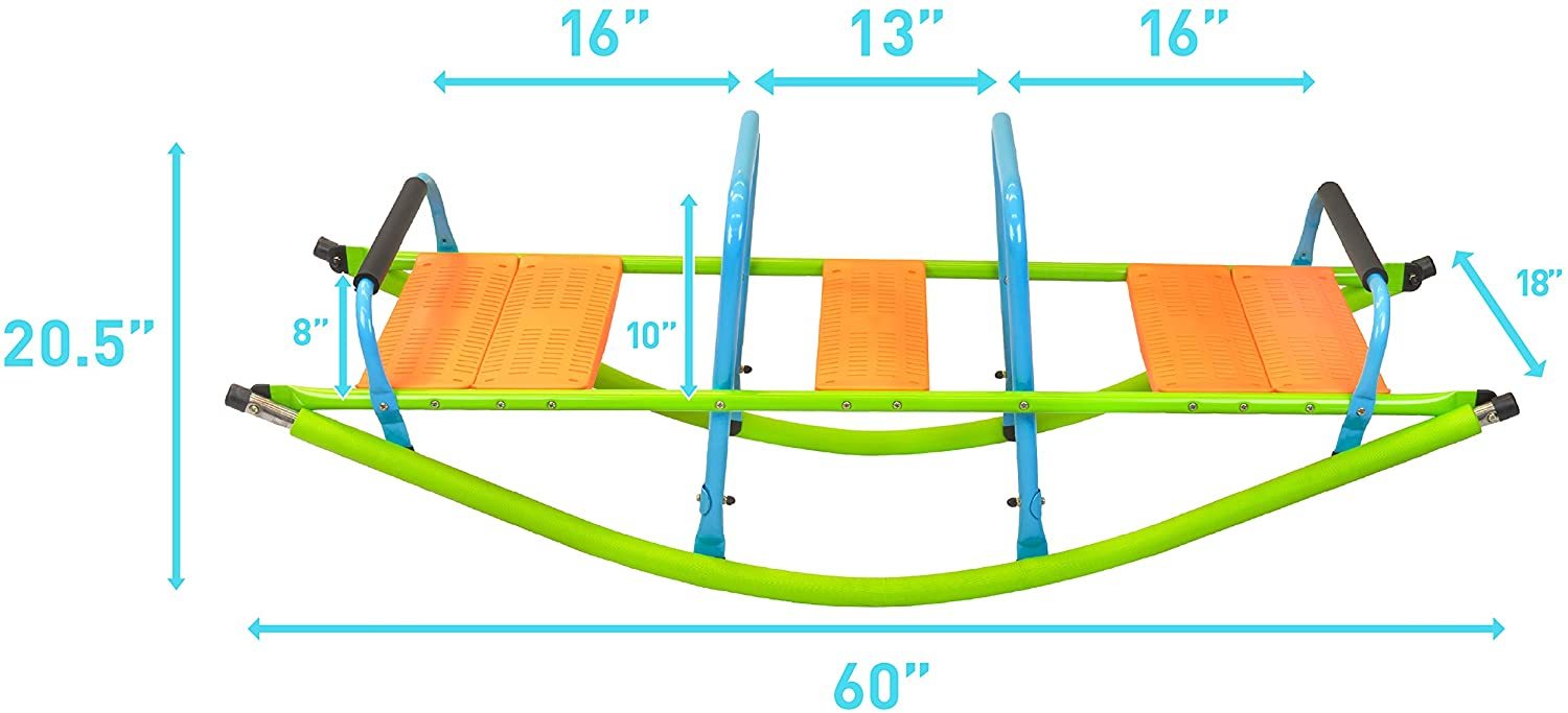 Xss008 High Quality Kids Seesaw Plastic Seat Playground Equipment Cute Baby Plastic Rocker Outdoor Children Blue And Green Steel Tube For Kids Age 3 Green Steel